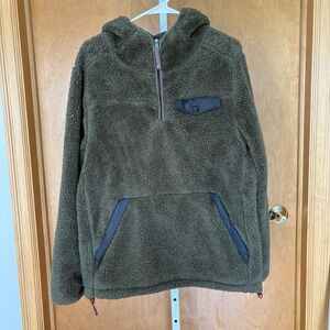 True Grit Men's Fleece‎ Hoodie Green Medium Elbow Pads